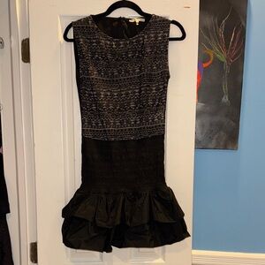 Maje Black and Gray Patterned Dress